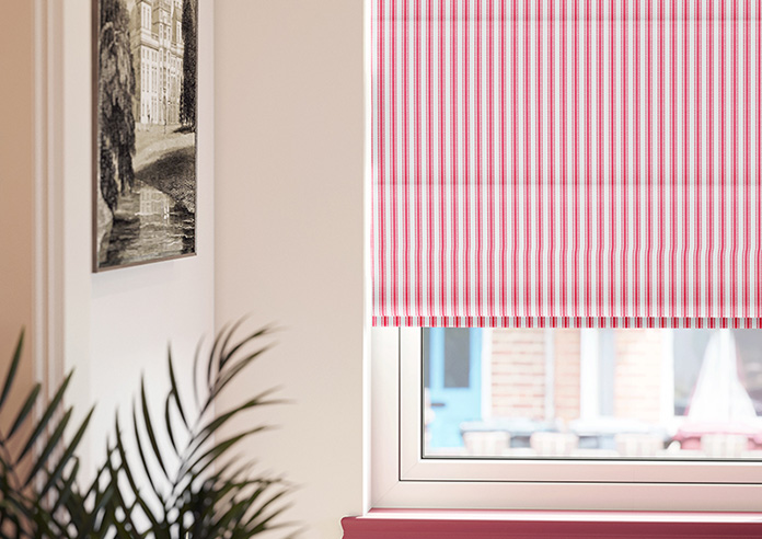 Lace Stripes, Lipstick Pink - Motorised Roman Blind - Image 5